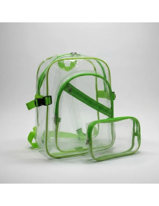 Juego de Mochila Escolar Transparente